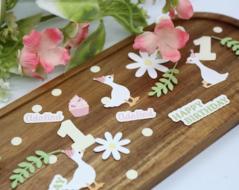 One Silly Goose Confetti | Goose Birthday Party Decor | Table Confetti | Farm Party Table Scatter | Goose Party Decor| Personalized Name