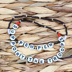 Set di braccialetti "Supporta le truppe" / Set di braccialetti "Pew Pew" con perline / Gioielli ispirati agli Space Marine Galattici / Set di braccialetti / Accessori per parchi a tema