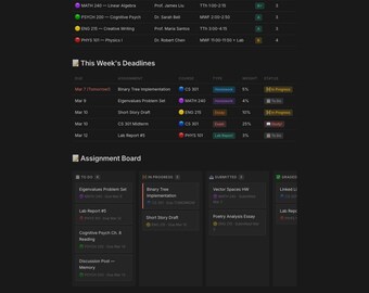 ClassAce — Pianificatore accademico per studenti per Notion, monitoraggio dei corsi, calcolatore della media dei voti, gestore degli incarichi, pianificatore di studi