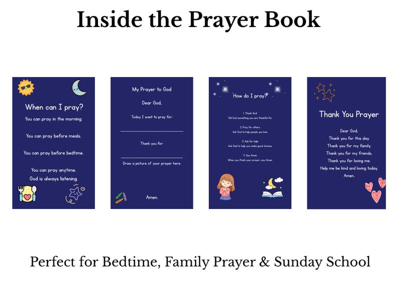 Kids Prayer Book Printable | Simple Christian Prayers (digital Download ...