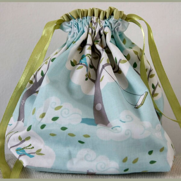 Knitting project bag- Backyard baby -Trees