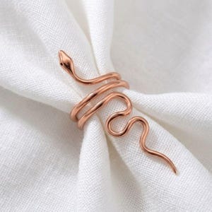 Handgemachte Kupfer Spirale Schlange Ring - Boho Statement Schmuck