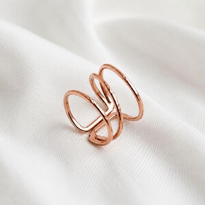 Copper Multi Loop Cage Ring Handmade - Open Wire Wrap Statement Ring
