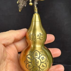 Adornos de calabaza Hulu de latón Feng shui, riqueza Feng shui, botella Wu Lou, maceta, jarrón, decoración, buena suerte, exorcismo Wu Lu, artesanía