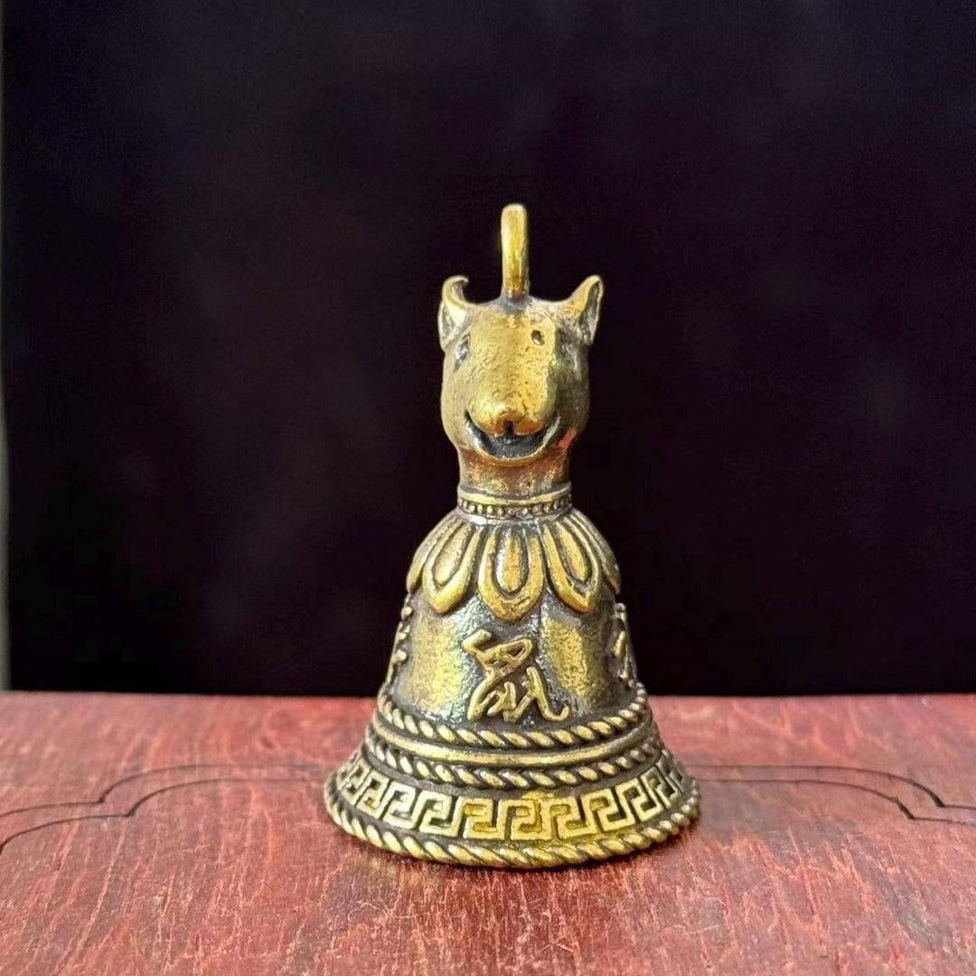 Copper Zodiac Rat Bell Pendant Brass Buddha Bell Car Hanging Feng Shui ...