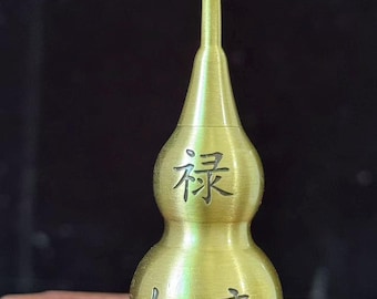 Mini brass Feng shui exorcism gossip  gourd hulu ornaments statue Oriental Calabash/Wu Lou Bottle Pot Vase Jar Statue Good Luck Wu Lu