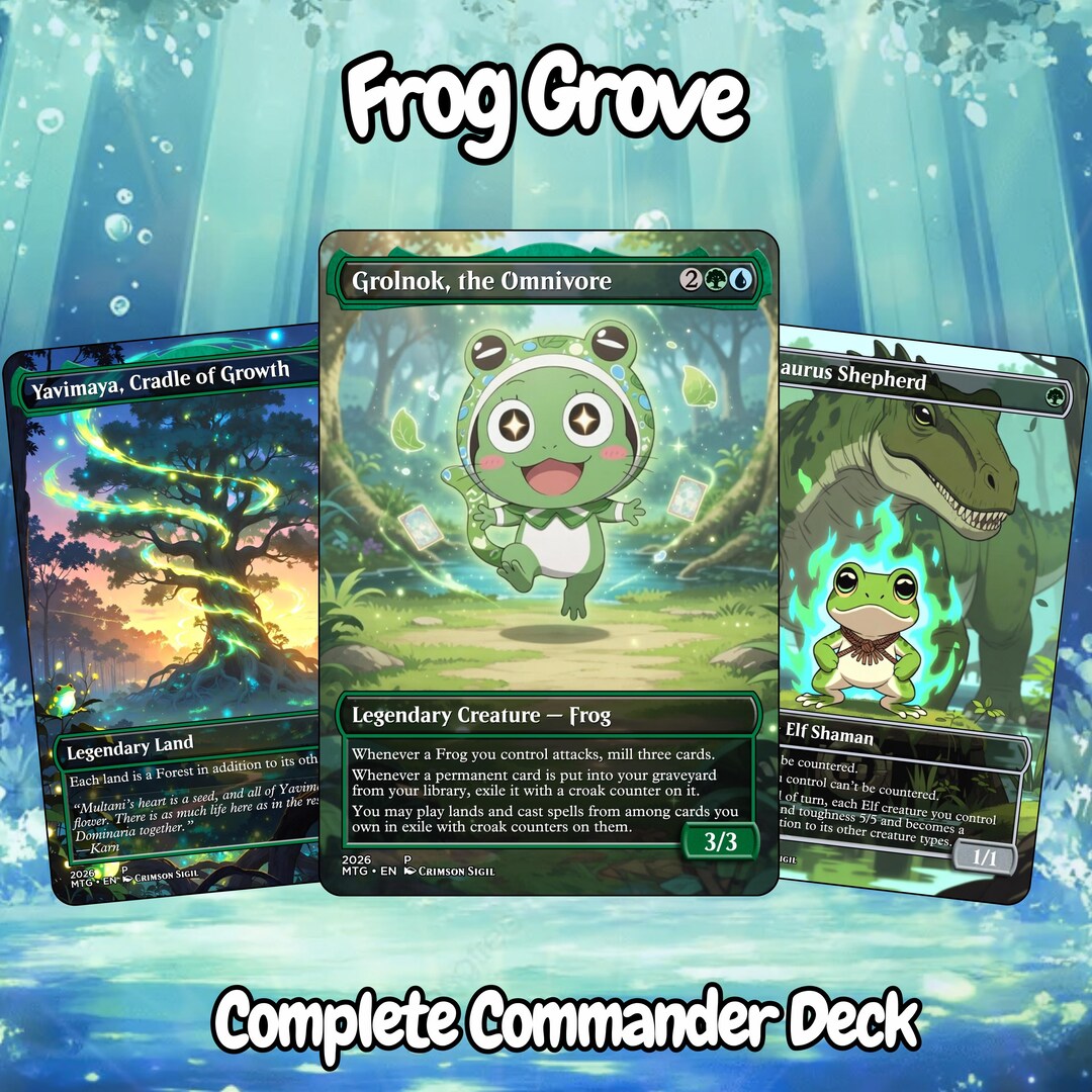 Frog Commander Frog Grove Commander 100 Card Deck + Tokens | Custom MTG Proxy EDH - Etsy