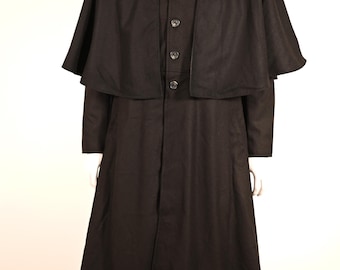 Abrigo tipo capa Inverness de lana para hombre, estilo victoriano.