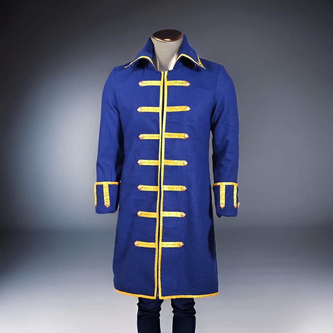 Men's Blue Captain Morgan Frock Coat Pirate Fashions Long Coat - Etsy