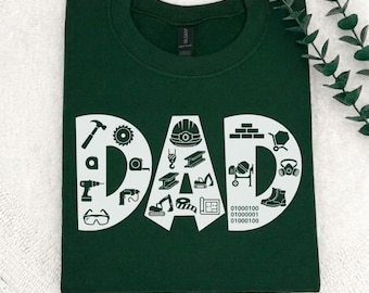 Construction Dad T-Shirt, Builder Tools Graphic Tee, Father's Day Gift for Contractor