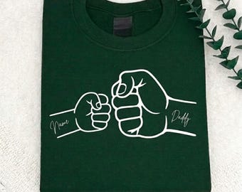Custom Fist Bump Daddy Shirt, Personalized Dad Name Tee, Father's Day Gift