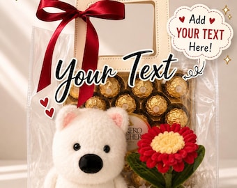 Plush Toy, Ferrero Rocher Chocolates, Sunflower Gift Box (Customizable)