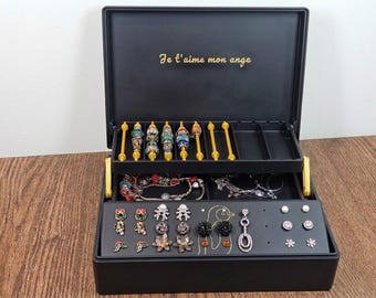 Pandora Compatible Custom Jewelry Box | Premium 3D Printed Charm Organizer with Cantilever Tray