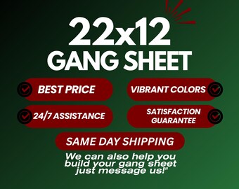 Custom DTF Transfers, Gang Sheets, Heat Press Ready, Direct to Film, Iron on Transfer