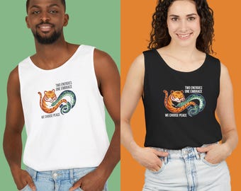 Tiger Snake Zen Tank Top – Yin Yang Peace Graphic Tee