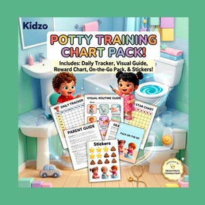 Potty Training Chart Pack, Visual Routine Guide, Reward Tracker (Digital Download)