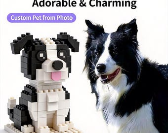 Custom Pet Portrait Building Blocks, Personalized Photo Brick Sculpture, Pet Memorial Keepsake