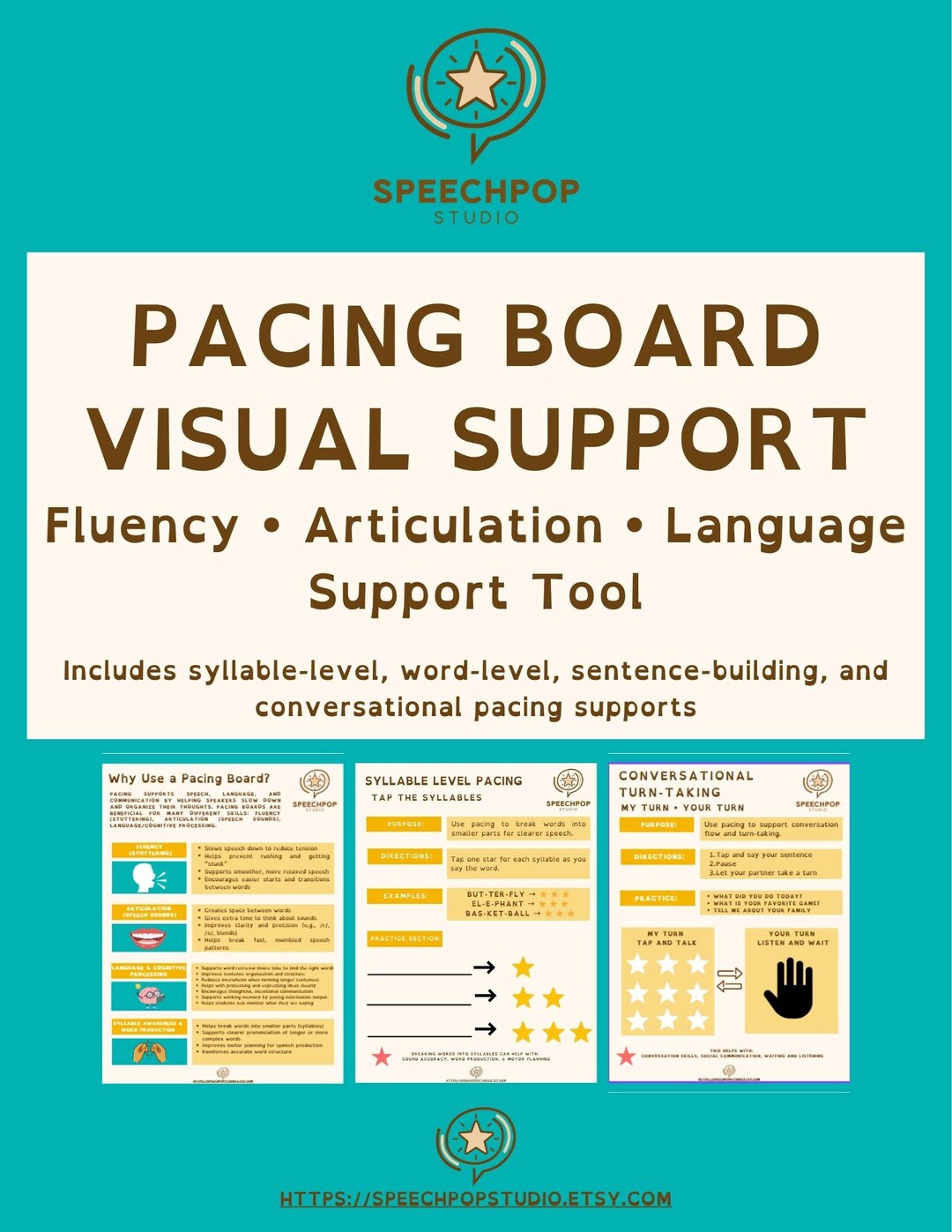 Pacing Board Visual Support: Fluency, Articulation, & Language Support ...