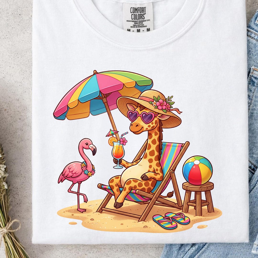 Summer Giraffe PNG Clipart, Beach Vacation Art, Giraffe Summer Png ...