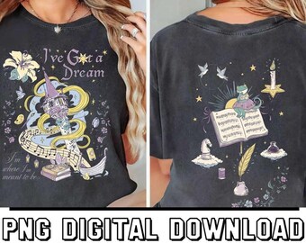 Disneyland Rapunzel Tangled png, Lost Princess png, I’ve Got A Dream Graphic png, Tangled Floral Inspired Gift png