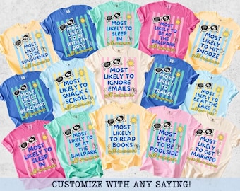 Camisetas para maestros de último día de clases, camisetas de verano para maestros con colores cómodos, camiseta del equipo de maestros, maestro más probable, regalo para maestros de fin de año