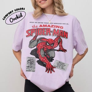Vintage 90s MCU The Amazing Spider Man Comfort Colors Shirt, Retro Spiderman Comic Shirt, Mcu Avengers Spiderman Tshirt, Gift For Fans image 6