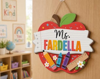 Custom Teacher Door Hanger: In This Classroom, Personalized Wood Sign, Personalized Classroom Wooden Sign, Custom Welcome to Class Sign