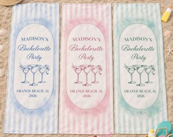 Personalized Bachelorette Party Beach Towel, Bride Club Bachelorette Beach Towel, Custom Bridal Party Beach Towel, Bachelorette Party Gift