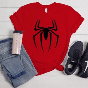 Spider Logo T-shirt, Spiderman Shirt, Spider Shirt, Superhero Shirt, Family Matching Shirt image 1