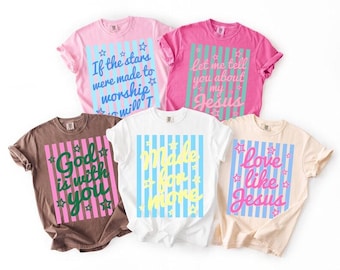 Comfort Colors Coquette Striped God is Good Shirt, Big Jesus Fan Tshirt, Make Heaven Crowded Apparel, Neon Distressed Outfit, Religious Top