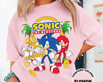 Sonic The Hedgehog Friend Characters Shirt, Hedgehog Video Game Shirt, Hedgehog 90s Anime Shirt, Amy Shadow Miles Silver Eggman Knuckles