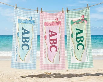 School Spirit Beach Towel,College Pennant Beach Towel, Class of 2026, Graduation Gift,Senior 2026 Gift,High School Grad Gift,University Gift