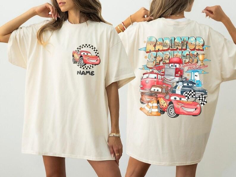 Custom Disney Cars Shirt, Pixar Lightning McQueen Tee, Tow Mater Tee, Radiator Springs Shirt, Disney Family Trip Shirts, Disneyland Tee image 2
