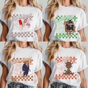 Camiseta a cuadros con personajes de Zootopia 2, camiseta a juego para viaje familiar a Disneyland, imagen 2