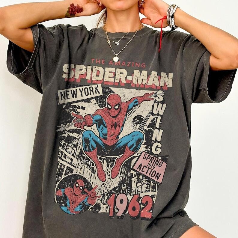 Vintage Amazing Spider-Man Shirt, Retro Mcu Comics Cover Tee, Pink Spiderman Graphic Shirt, MCU Fan Gift, Comfort Colors Mcu Trip Tee image 2