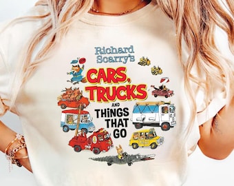 Comfort Colors Richard Scarry Cars Shirt, Children Book Shirt, Bookish Shrit, Comfort Colors Cars and Trucks and Things That Go Tee