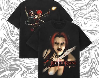 BloodRayne PS2 T-Shirt, Heavyweight Retro Gaming Tee, Vampire Game Shirt, Y2K Gothic Gamer Tee, BloodRayne Graphic Shirt