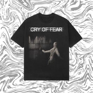 Camiseta Cry of Fear estilo vintage Y2K de juego de terror – Camiseta retro de terror psicológico – Algodón grueso