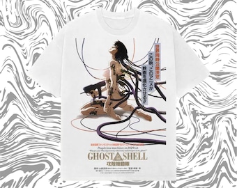 Ghost in the Shell Y2K Manga T-Shirt – Heavyweight Cotton Anime Graphic Tee, Cyberpunk Vintage Streetwear Shirt