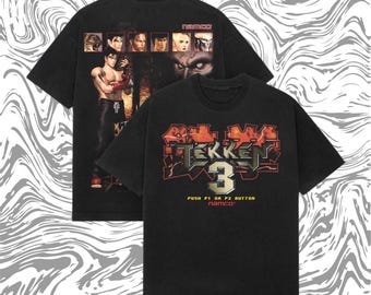 Tekken 3 Vintage T-Shirt, Heavyweight Retro Gaming Tee, PS2 Fighting Game Shirt, Y2K Arcade Style Graphic Tee, Gamer Streetwear