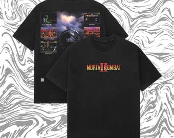 Mortal Kombat II Heavyweight T-Shirt – Retro Arcade Game Tee, Vintage MK2 Graphic Shirt, 90s Gaming Streetwear