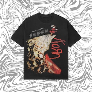 T-shirt vintage dei Korn "Follow the Leader" - Maglietta da band nu metal anni 2000, maglietta grafica grunge streetwear, cotone pesante