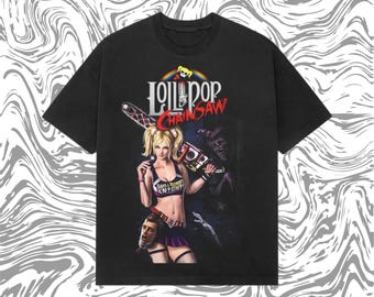 Lollipop Chainsaw Tee – Vintage Y2K Anime Video Game Shirt, Heavyweight Cotton Retro Gamer T-Shirt