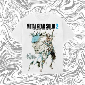 Metal Gear Solid 2 T-Shirt – Y2K Tactical Espionage Tee, Vintage PS2 Game Shirt, Heavyweight Cotton Gamer Tee