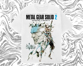Metal Gear Solid 2 T-Shirt – Y2K Tactical Espionage Tee, Vintage PS2 Game Shirt, Heavyweight Cotton Gamer Tee
