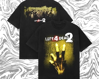 Left 4 Dead 2 T-Shirt, Valve Zombie Shooter Tee, Retro Gaming Shirt, Horror Video Game T-Shirt, Gamer Gift, Heavyweight Cotton Tee