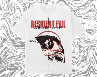 Resident Evil Dead Aim T-Shirt – Y2K Horror Game Tee, Vintage Gamer Graphic Heavyweight Cotton Shirt
