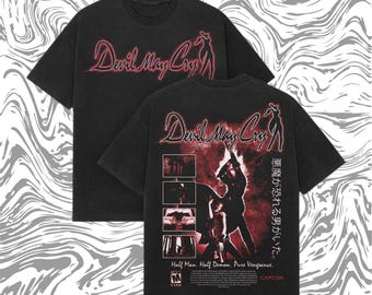 Devil May Cry Tee – Vintage Y2K Gaming T-Shirt, Heavyweight Cotton Streetwear, Retro Capcom Inspired Graphic Shirt