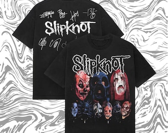 Slipknot Heavyweight T-Shirt – Vintage Nu Metal Band Tee, Slipknot Mask Graphic Shirt, 90s Metal Streetwear