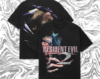 Resident Evil 2 PS2 T-Shirt – Retro Survival Horror Game Tee, Y2K Vintage Streetwear, Heavyweight Cotton Graphic Shirt